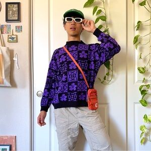 Vintage Purple & Black Sweater